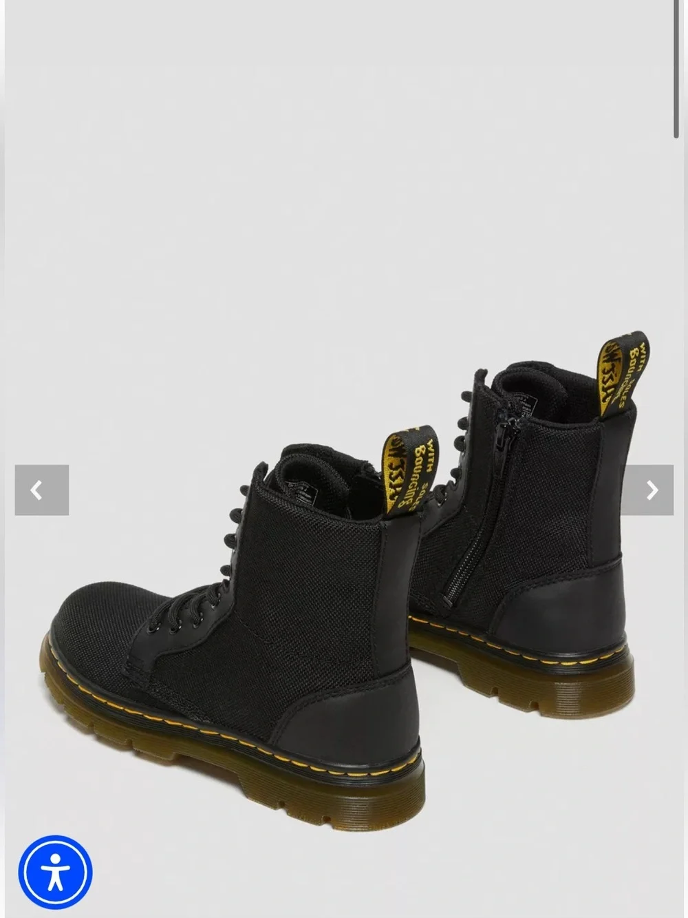 Dr. Martens Black boots lace up junior combs side zip boys youth size 3